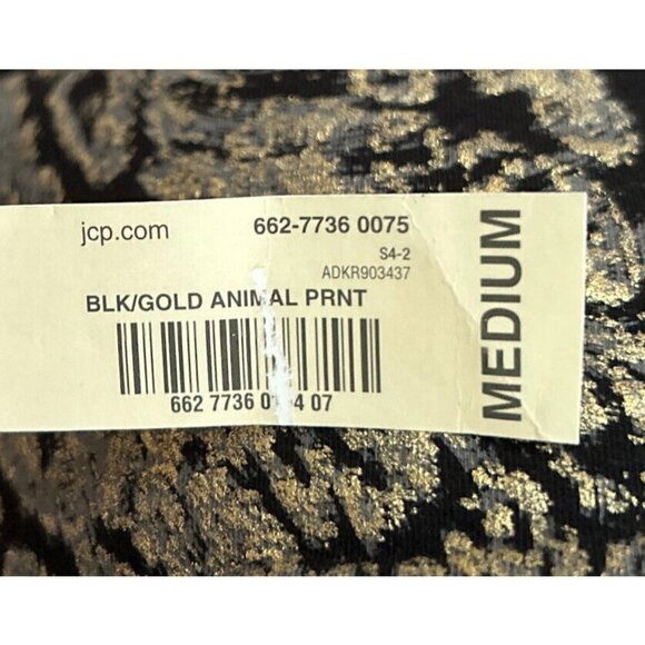 Decree Juniors Mini Skirt Black Gold Metallic Textured Stretch Knit Size M NEW - Picture 3 of 3